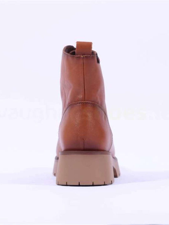 Leder Stiefeletten Damen Tabac Braun