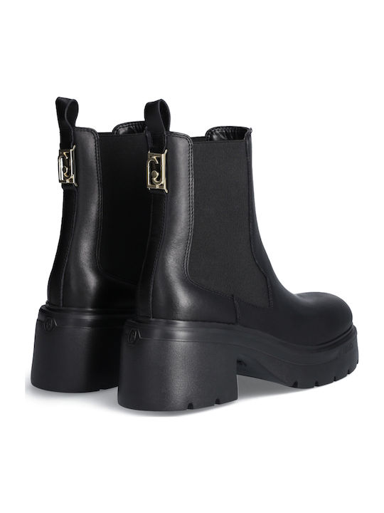 Carrie Ghete de Piele Ghete Dama Chelsea Negru