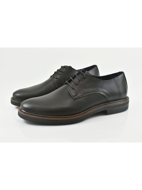 Nice Step Leder Herren Freizeitschuhe Schwarz