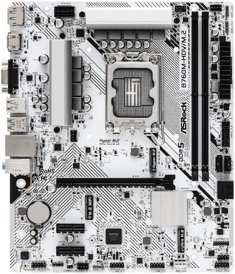 ASRock B760M-HDV/M.2 Motherboard Micro ATX με Intel 1700 Socket 90-MXBMJ0-A0UAYZ