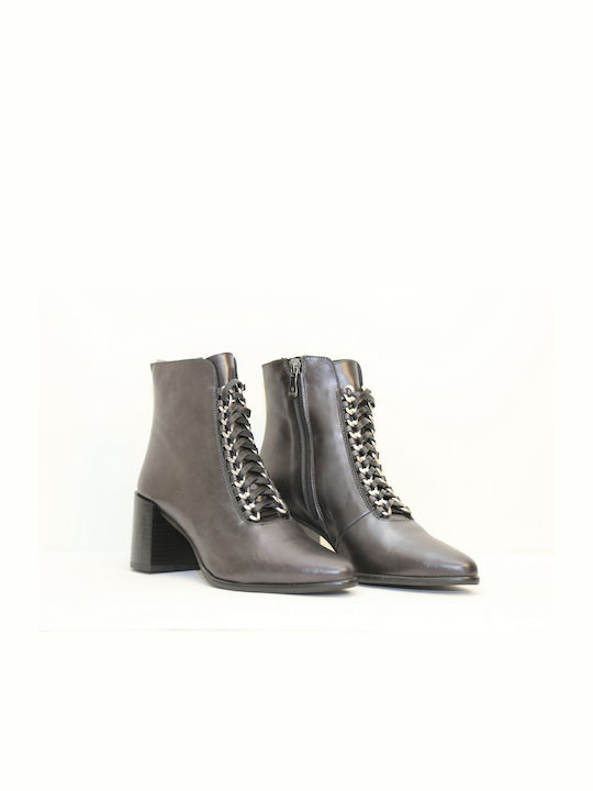 Dansi Leder Damen Knöchelstiefel Gray