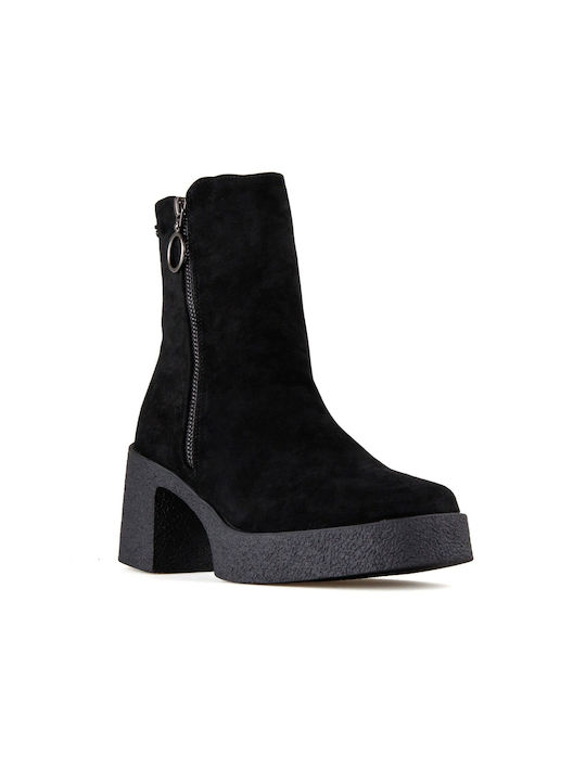 Alta Moda Wildleder Damen Knöchelstiefel Schwarz