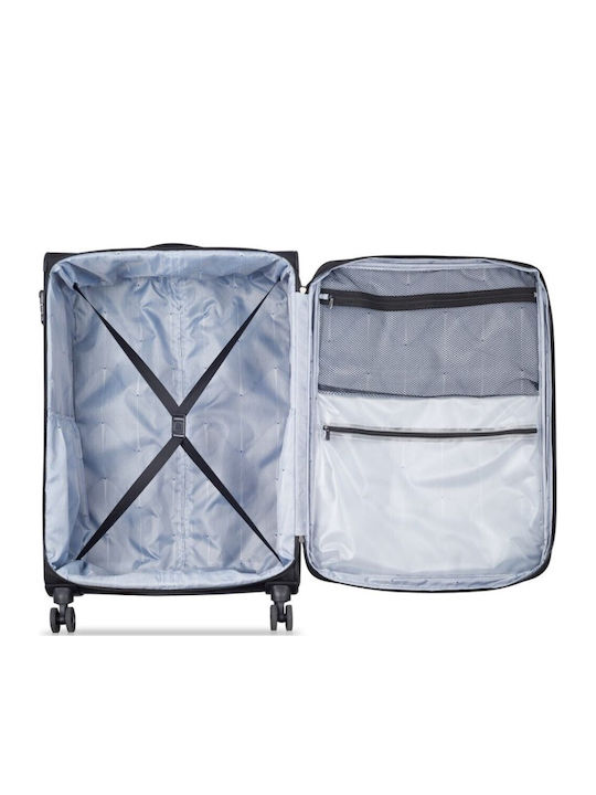 Delsey Optimax Großer Reisekoffer Weichschalen Schwarz mit 4 Räder Höhe 80.5cm 328583000T9