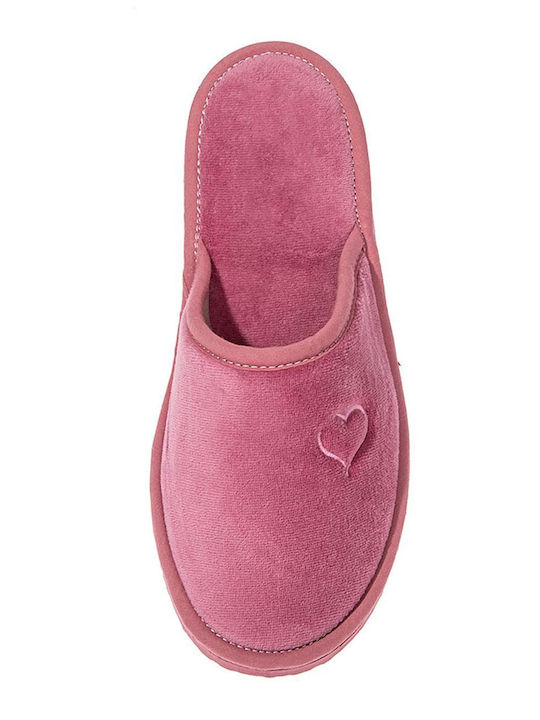 FMS Frottee Winter Damen Hausschuhe in Rosa Farbe