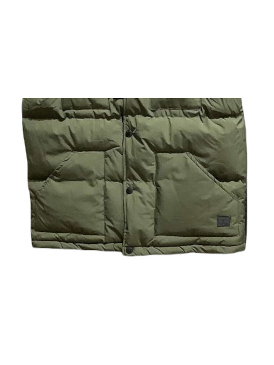 Frank Tailor Men's Sleeveless Puffer Jacket Khaki