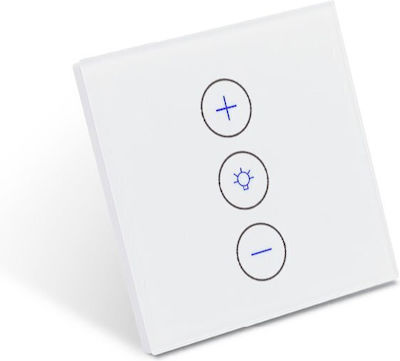Eurolamp Recessed Electrical Lighting Wall Switch Wi-Fi Connected with Frame Touch Button White