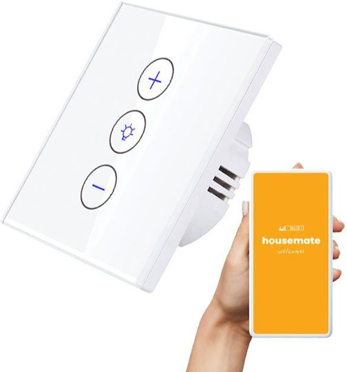 Eurolamp Încastrat Comutator de Perete Wi-Fi Iluminat Triplu cu Cadru Alb