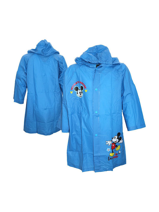 Mickey Mouse Αδιάβροχο Παιδικό Casual Μπουφάν με Κουκούλα Μπλε