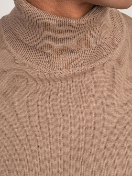 Rebase Men's Long Sleeve Sweater Turtleneck Brown