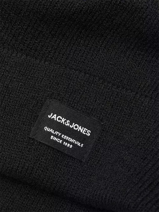 Jack & Jones Beanie Unisex Σκούφος Πλεκτός σε Μαύρο χρώμα