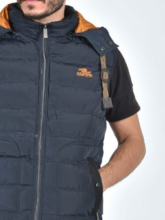 Sleeveless Jacket Puffer Blue