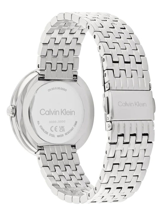 Calvin Klein Γυναικείο Ρολόι 30mm Χρονογράφος Μπαταρίας με Ασημί Μεταλλικό Μπρασελέ