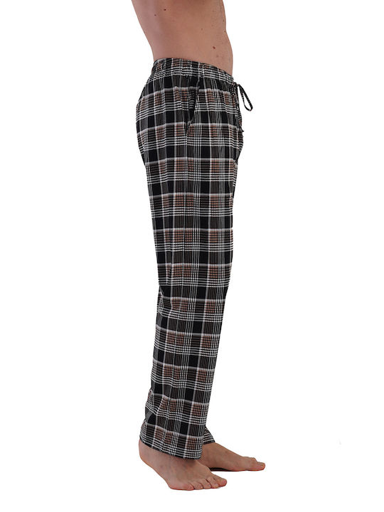 Vienetta Secret Plus Size De iarnă În carouri Pantaloni de pijama de bărbați Din bumbac Maro
