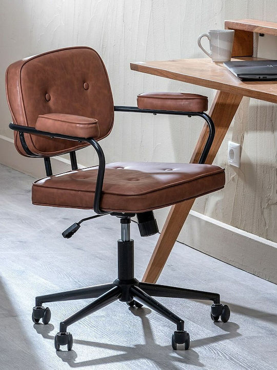 Office Chair with Fixed Arms Camel BigBuy