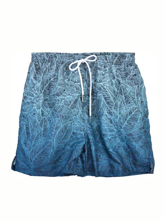 Leaves Men's Swimwear Shorts Light Blue Floral
