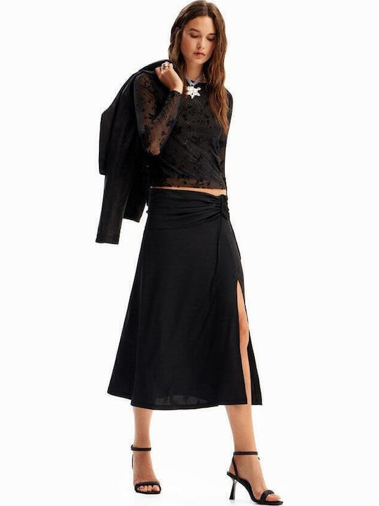 Women's Blouse Velvet Long Sleeve Floral Black