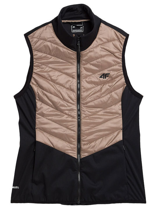 Trekking Women's for Hiking Short Puffer Jacket for Winter Brown