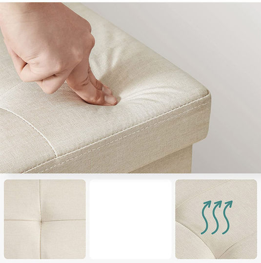 Songmics Bankhocker Mit Stauraum Stoff Beige 110x38x38cm