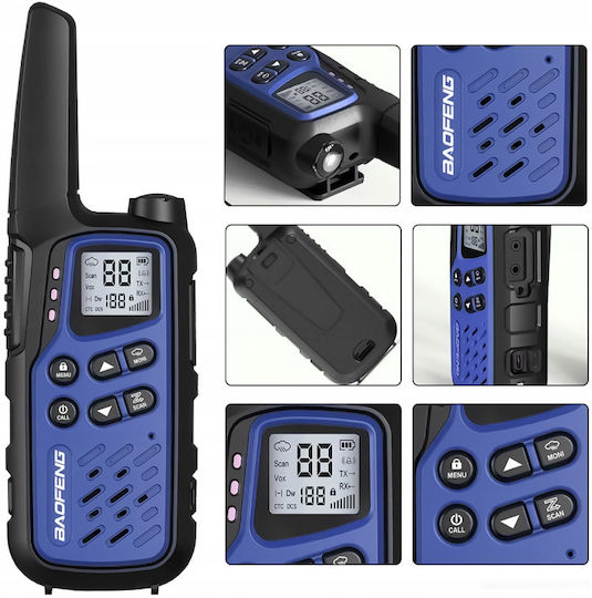 Baofeng Bf-t25e Wireless Transceiver PMR 0.5W with Monochrome Screen Dark Blue