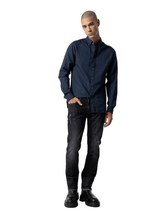 Tiffosi Men's Shirt Long Sleeve Blue