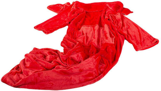 Snuggie Одеяло с Ръкави 140x200 см Червено