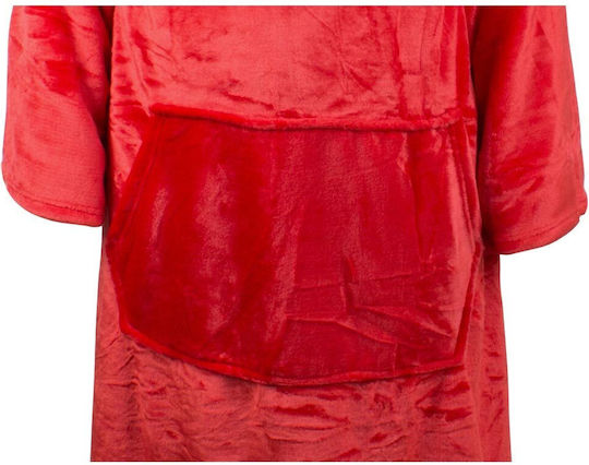 Snuggie Κουβέρτα Fleece με Μανίκια 140x200εκ. Κόκκινο