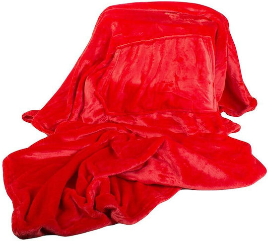 Snuggie Κουβέρτα Fleece με Μανίκια 140x200εκ. Κόκκινο