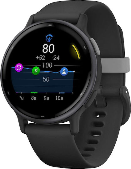 Garmin Vivoactive 5 Aluminium 42mm Waterproof Smartwatch with Heart Rate Monitor (Slate Bezel With Black Silicone Band)