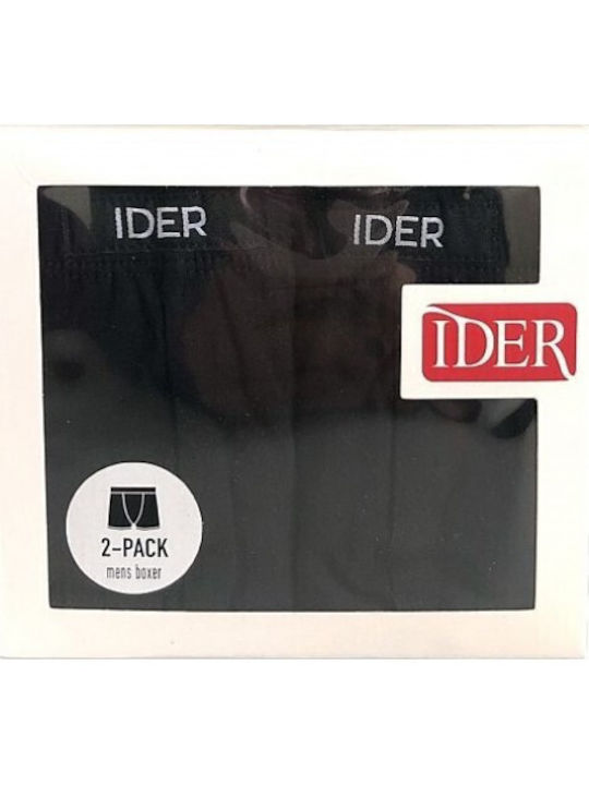 IDER Herren Boxershorts Schwarz 2Packung