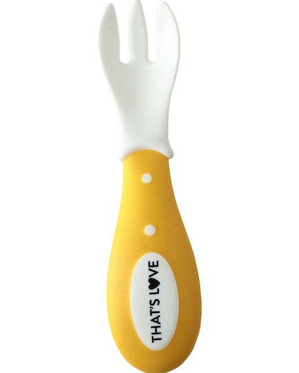 That's Love Set pentru bebeluși cu Furculiță din Plastic Galben