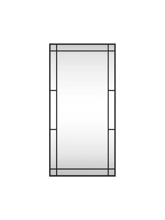vidaXL Wall Mirror with Black Metallic Frame 100x50cm 1pcs