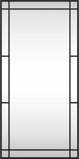 vidaXL Oglindă de Perete cu Negru Ramă din Metalic 100x50cm 1buc