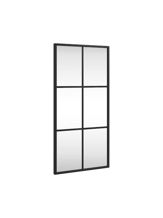 vidaXL Wall Mirror with Black Metallic Frame 60x30cm 1pcs