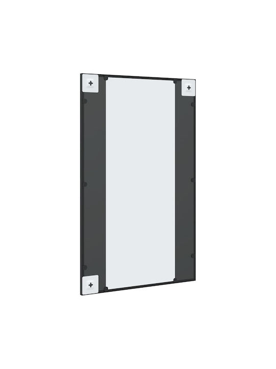 vidaXL Wall Mirror with Black Metallic Frame 80x50cm 1pcs