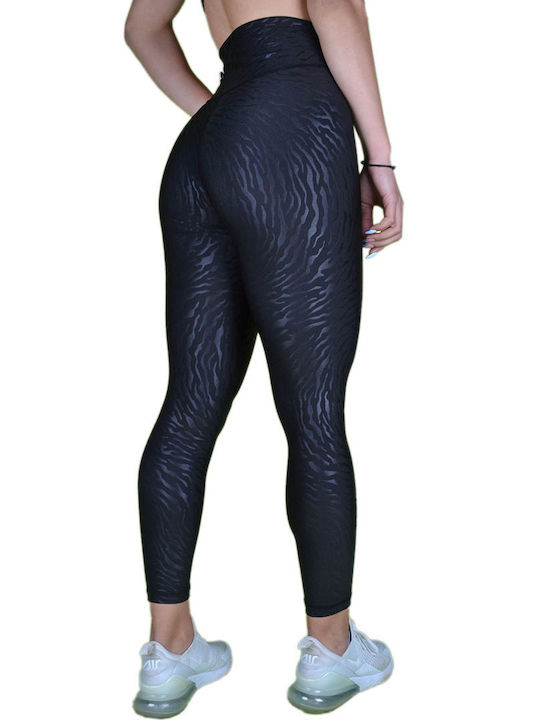 Axidwear Frauen Lang Leggings Hochgeschnitten & Push Up Schwarz