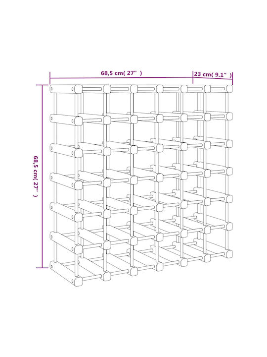 vidaXL Wandmontiert Weinkeller für 42 Flaschen Braun 68.5x23x68.5εκ.