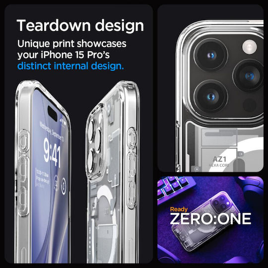 Spigen Ultra Hybrid Umschlag Rückseite Kunststoff 2mm Zero One White (iPhone 15 Pro)