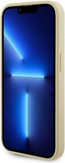 Guess Saffiano Back Cover Plastic / Silicone / Synthetic Leather / Leather Beige (Apple iPhone 15 Pro Max)