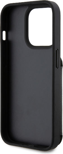 Karl Lagerfeld Saffiano Card Slot Stand Karl and Choupette Back Cover Synthetic Leather / Plastic with Card Slot Black (iPhone 15 Pro)