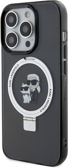 Karl Lagerfeld Karl Choupette Back Cover Plastic / Synthetic Leather / Leather Black (iPhone 15 Pro Max)