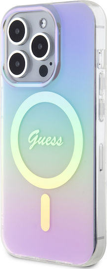Guess Iml Iridescent Magsafe Umschlag Rückseite Kunststoff Lila (iPhone 15 Pro)