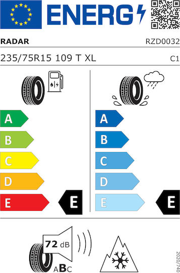 Radar Renegade A T5 235/75R15 109T XL Λάστιχο 4 Εποχών για 4x4 / SUV Αυτοκίνητο