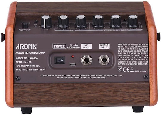 Aroma AG15A Combo Ενισχυτής Ακουστικών Οργάνων 15W Καφέ