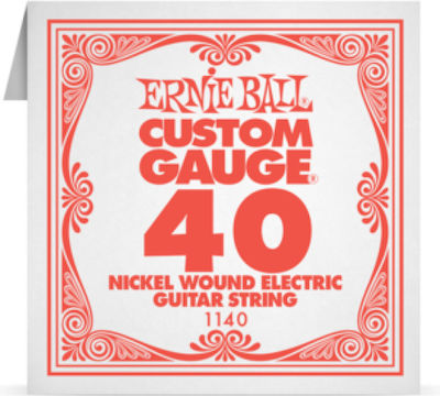 Ernie Ball Единични Никелова рана Хорди 6бр за Електрическа китара Custom Gauge .040"