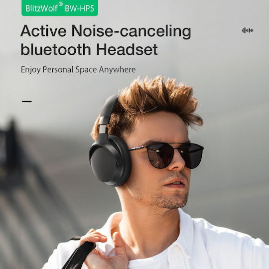 BlitzWolf BW-HP5 Fără fir / Cu fir Over Ear Căști cu 75 ore de Funcționare Negre