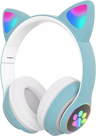 VIV-23M Cat Ear Kabellose Bluetooth Kinder Am Ohr Kopfhörer mit Radio mit 6 Stunden Betriebszeit Hellblau