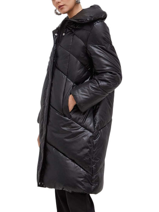 Lungă Jachetă de femei Puffer Negru