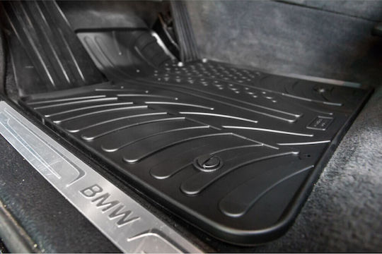 Gledring Set of Front and Rear Mats 5pcs Tray Type for Peugeot Partner Citroen Berlingo 2002-2007 Black
