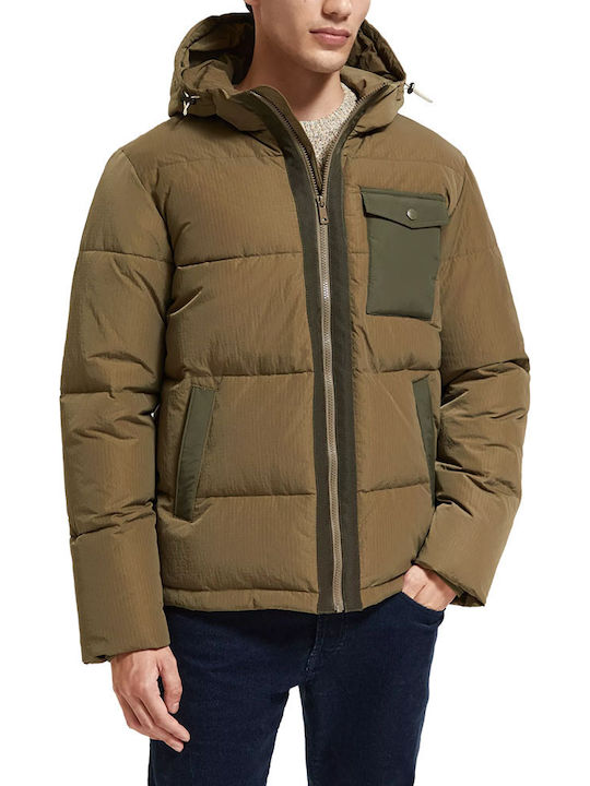 Scotch & Soda Μπουφάν Puffer Χακί