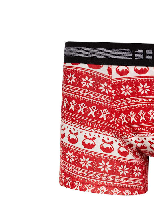 Men's Boxer Red with Patterns